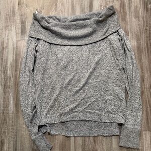 Abercrombie & Fitch Heather Gray Off-Shoulder Sweater